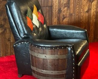 1970s Kentucky Bourbon Barrel Chair Recliner	38 x 34 x 31in	HxWxD

