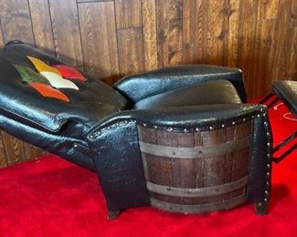 1970s Kentucky Bourbon Barrel Chair Recliner	38 x 34 x 31in	HxWxD
