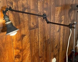 Antique Industrial Articulating Arm Floor  Lamp	52 inches high	
