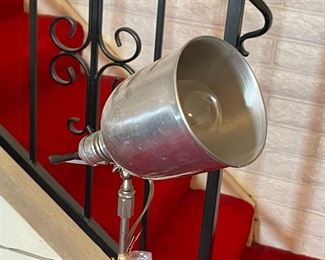 1pc Vintage Aluminum Lamp Industrial on Stand	47in high	

