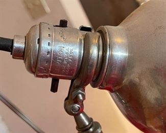 1pc Vintage Aluminum Lamp Industrial on Stand	47in high	
