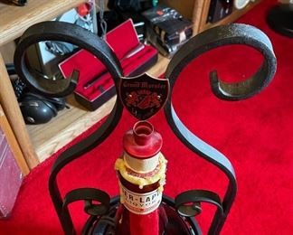 Vintage Grand Marnier Tilting Wrought Iron Liquor Bottle Holder 1960's Display	28 x 12 x 9.5in	HxWxD
