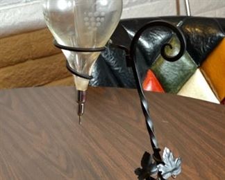 Vintage Wine Aerator Decanter on Wrought Iron Stand	20 inches high	
