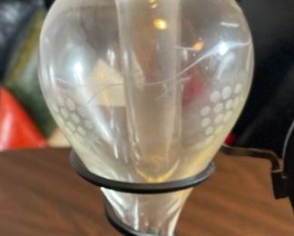 Vintage Wine Aerator Decanter on Wrought Iron Stand	20 inches high	
