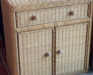 Vintage Wicker Nightstand	29 x 27 x 16in	HxWxD
