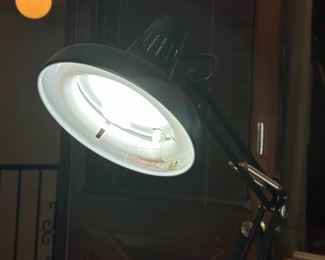 Vintage LUXO Color Correct LC Articulated Arm Floor Lamp Caster Wheel Stand		
