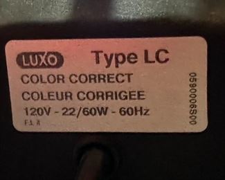 Vintage LUXO Color Correct LC Articulated Arm Floor Lamp Caster Wheel Stand		
