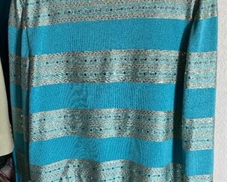 St John Evening by Marie Gray Turquoise Jacket, pants  & Top	size 12	
