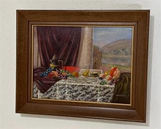 Original Art Viola JK Still Life Old Painting	Frame: 12x15x2in	
