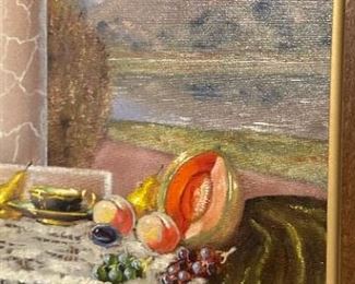 Original Art Viola JK Still Life Old Painting	Frame: 12x15x2in	
