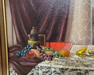 Original Art Viola JK Still Life Old Painting	Frame: 12x15x2in	
