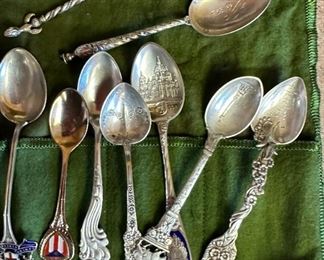 Lot of Vacation Spoons most sterling		
