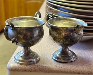 2pc Hamilton Sterling Silver Sugar and Creamer		
