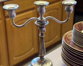 1pc Sterling Silver Weighted Candle Holder Single		
