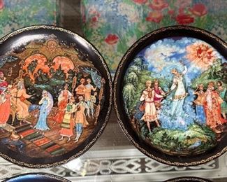 Lot of 8 Palekh Collectors Plates Russian tales	8in	
