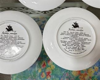 Lot of 8 Palekh Collectors Plates Russian tales	8in	
