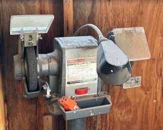 Vintage Sears Craftsman Commercial 397.19440 1/2 HP 3580 RPM Bench Block Grinder on Stand		
