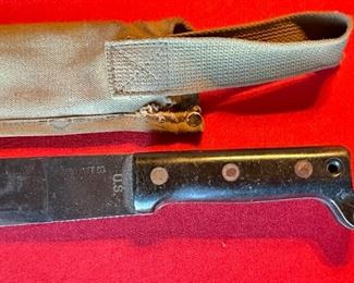 Vintage US Military WWII Ontario Knife Co 24” Machete With Sheath	23.25in long	
