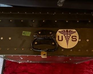 WWII US Military Medical Trunk Footlocker		
