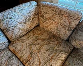 Vintage Kroehler by Royale Sectional Sofa 2 piece section sleeper sofa couch	1 st piece 26in x 36in x 88in 2nd piece 26in x 36in x 77in	HxWxD
