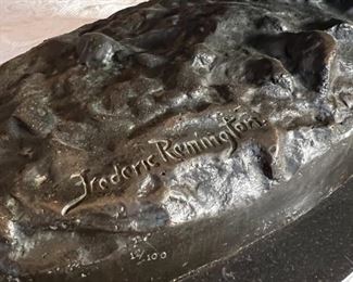 Frederic Remington The Cheyenne  Bronze Sculpture Statue 12/100 old bronze casting	21in. x 22in. x 9.5in	HxWxD
