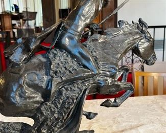 Frederic Remington The Cheyenne  Bronze Sculpture Statue 12/100 old bronze casting	21in. x 22in. x 9.5in	HxWxD
