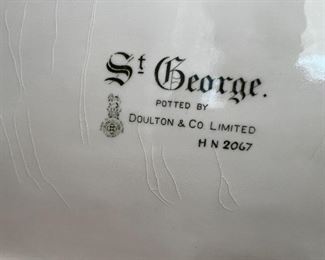 Rare Royal Doulton Character Figurine “St. George Knight on Horse" HN 2067	16.25in x 15.25in x 7.25in	HxWxD
