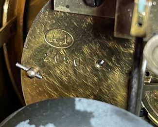 French Antique three piece marble, and gold mantle clock and candlesticks Medaille D’ Argent Crystal	Clock measurements: 27.5 inches, tall, 14.5 inches wide, 4.5 inches deep. Candlestick measurements: 26” x 10” x 10”.	
