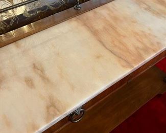 John Widdicomb Italian Provincial 48" 2 drawer Sofa / Console Table W. Marble Top	33in. x 48in.  x 14in.	HxWxD
