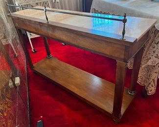 John Widdicomb Italian Provincial 48" 2 drawer Sofa / Console Table W. Marble Top	33in. x 48in.  x 14in.	HxWxD
