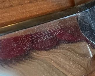vintage knife,Carvel Hall bowie,Authentic Reproduction of James Bowie	Knife total length 14.25in. blade length 9.5in.	
