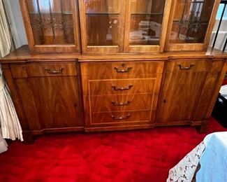 Vintage John Widdicomb lighted china cabinet	81.75in x 70in. X 18.75in	HxWxD
