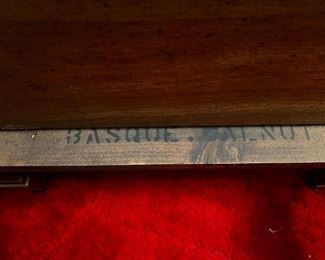 Basque walnut console 2 piece solid wood buffet	30in x 19in x 66in	HxWxD
