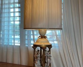 Porcelain Muse Figurine Lamp	41in x 11.5in	
