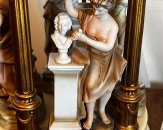 Porcelain Muse Figurine Lamp	41in x 11.5in	
