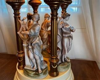 Porcelain Muse Figurine Lamp	41in x 11.5in	

