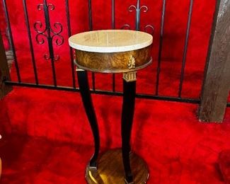 Weiman Marble Top Lamp/Plant Stand Table	34 inches tall marble 16 inches diameter	
