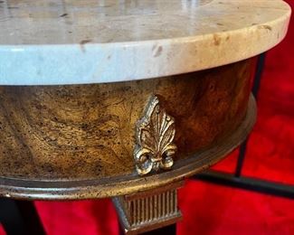 Weiman Marble Top Lamp/Plant Stand Table	34 inches tall marble 16 inches diameter	
