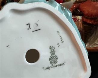 RARE OLD VINTAGE ROYAL DOULTON Figurine LADY CHARMIAN - HN1948 Made in England - STAMPED	8.5” x 6” x 4.5”.	HxWxD
