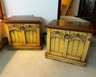 mid century nightstands	22.5 by 25 x 16’ deep each	
