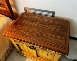 mid century nightstands	22.5 by 25 x 16’ deep each	
