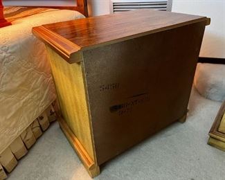 mid century nightstands	22.5 by 25 x 16’ deep each	
