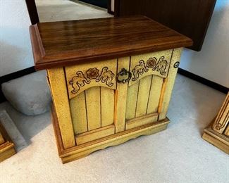 mid century nightstands	22.5 by 25 x 16’ deep each	
