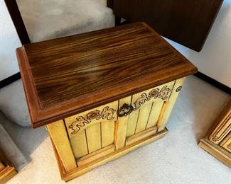 mid century nightstands	22.5 by 25 x 16’ deep each	
