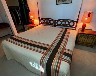 Mid century John Widdicomb king size bed	dimensions: 66.5 x 80. length of bed, 82 inches	
