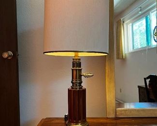 Wood & brass lamp	32” x 5”	
