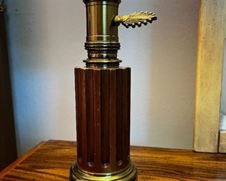 Wood & brass lamp	32” x 5”	
