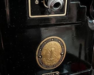 Singer 301 A sewing machine with case & pedal & accessories	11.5 x 19 x 7.	HxWxD
