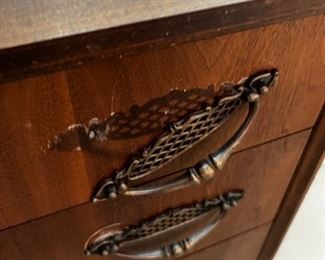 Wooden sewing desk and chair with sewing accessories	30.5 x 34 x 19.	HxWxD
