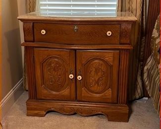 Marble Top commode side table/night stand
